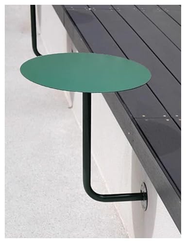 An der Wand montierter Stehtisch, kleiner Beistelltisch mit schmiedeeiserner Metallplatte, L-förmiger Couchtisch, runder Pub-Tisch an der Wand, kleiner Wandschreibtisch for das Café-Büro(Green,15.7in/ von Generisch