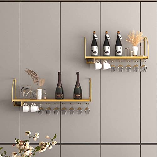 An der Wand montiertes Weinflaschenregal – hängender Weinregal-Ausstellungsständer – Wandregale aus massivem Schmiedeeisen, Aufbewahrungsregal für die Küche, hängende schwebende Re von Generisch