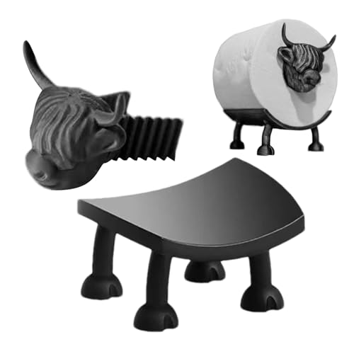 Animal Decorative Toilettenpapierhalter -Funny Toilettenpapierhalter | universaal Highland Cow Toilettenpapierhalter | Tissue Roll Organizer Stand für Küchenbad von Generisch