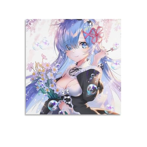 Anime-Poster "Re Zero Flowers" mit langen Haaren, Kunstdruck auf Leinwand, Poster, Wandmalerei, Poster, Dekoration Anime-Poster "Re Zero Flowers" mit langen Haaren, Kunstdruck auf Leinwand, Poster, Wandmalerei, Poster, Dekoration von Generisch