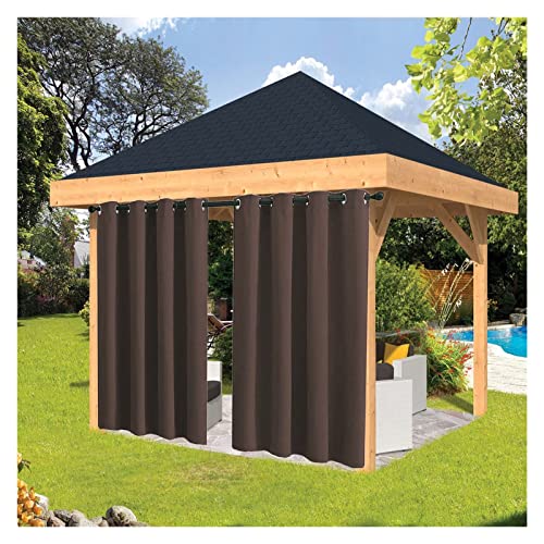 Anpassbare Outdoor-Schattenvorhänge mit rostbeständigen Ösen, wetterfest, Terrassen-Verdunkelungsvorhänge für Pergolen, Veranden und Pavillons (B 1,5 x 2,7 m) von Generisch