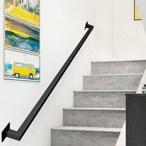 Anpassbarer 240 cm langer Eisenhandlauf im Industrie-Stil, rutschfestes Treppengeländer für den Innen- und Außenbereich, langlebiges Rohr-Design (390 cm), Sicherheit und Stil kombiniert von Generisch