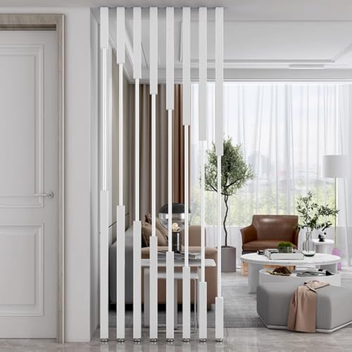 Anpassbarer Raumteiler aus Metall – 8-teiliges Sichtschutz-Set, Boden-zu-Decken-Wand-Trennwand, höhenverstellbare Füße, ideal für Heimbüro und Raumtrennung von Generisch