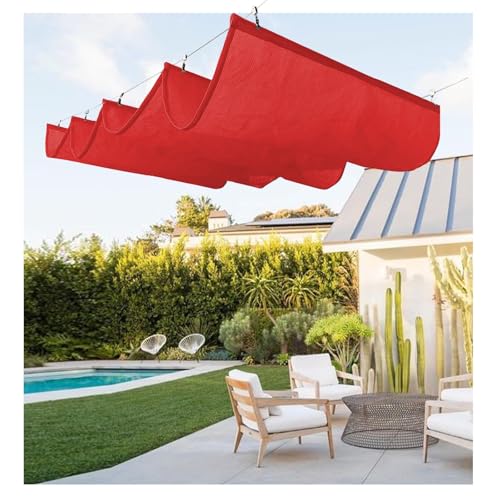 Anpassbarer U-förmiger Pergola-Sonnenschutz, einziehbarer Sonnenschutz für Veranda, Terrasse, abnehmbar, durchlässig, in 9 Farben erhältlich (B x L x L) 2,2 x 15 m von Generisch