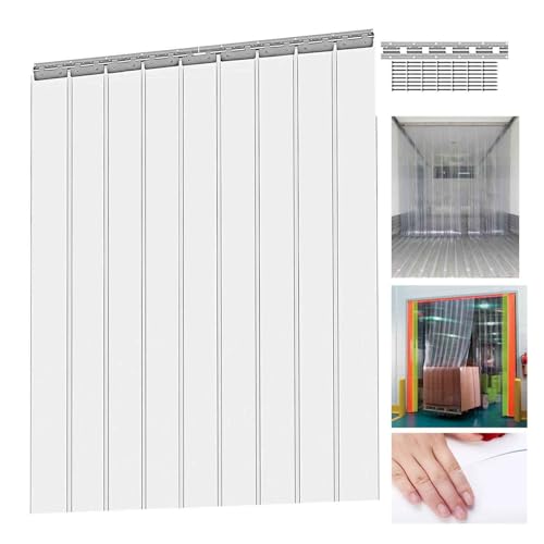Anpassbarer wasserdichter transparenter PVC-Streifenvorhang für Pavillon-Garten- und Kühlschränke, 75 x 270 cm, wetterbeständige Kunststoffbarriere. von Generisch