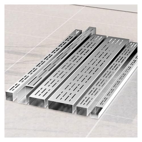 Anpassbares Slimline Entwässerungsrinnen-Set – 304 Edelstahl Grabenablauf für Pool, Pavillon, Garten und Küche – niedriges Profil mit abnehmbarer Abdeckung (15 x 8 x 100 cm) von Generisch