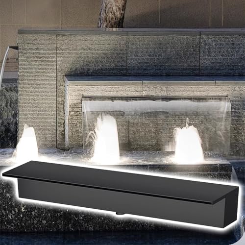 Anpassbares Wasserfall-Überlauf-Set, Edelstahlbrunnen für den Innen- und Außenbereich, Pool, Koi-Teich-Verbesserung von Generisch