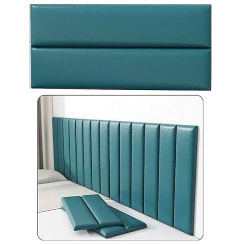 Anti-Collision Wall Cushion,Peel and Stick Headboard,Soft Wall Protector,70 x 23 cm,Self-Adhesive Walls Padding for Children's Bedroom Bed Headboard Design(Leather Green,8 Pieces) von Generisch
