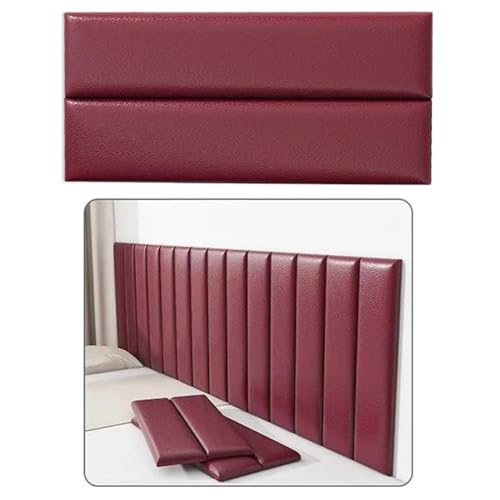 Anti-Collision Wall Cushion,Peel and Stick Headboard,Soft Wall Protector,70 x 23 cm,Self-Adhesive Walls Padding for Children's Bedroom Bed Headboard Design(Leather Wine red,1 Piece) von Generisch