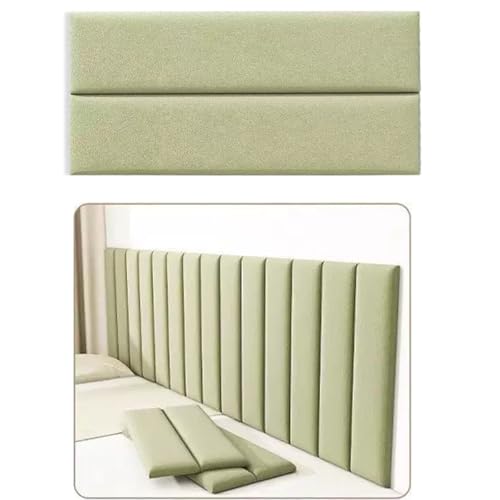 Anti-Collision Wall Cushion,Peel and Stick Headboard,Soft Wall Protector,70 x 23 cm,Self-Adhesive Walls Padding for Children's Bedroom Bed Headboard Design(Milk Flannel Light Green,8 Pieces) von Generisch