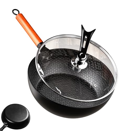 Antihaft-Pfanne, Gusseisen-Kochpfanne mit Deckel, handgefertigtes gehämmertes Design, Druckwärmeverteilung, ideal zum Backen, Induktionsherd, Esszimmer, Camping, Picknick, 29 x 7 cm von Generisch