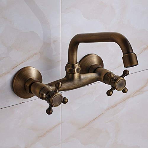 Antik Messing / Schwarz Bronze Wandhalterung Waschbecken Wasserhahn Vintage Wasserfall Auslauf Mischbatterie für Badezimmer Waschbecken Klassisches Design Hohe Qualität Langlebig Israel Antik Messing / Schwarz Bronze Wandhalterung Waschbecken Wasserhahn Vintage Wasserfall Auslauf Mischbatterie für Badezimmer Waschbecken Klassisches Design Hohe Qualität Langlebig Israel von Generisch