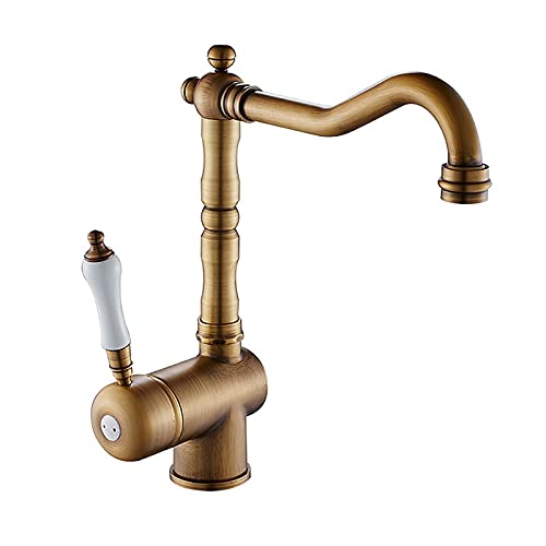 Antike Bronze Küchenarmatur Mischbatterie - Deckmontierter Einhandgriff Heiß- und Kaltwasser Einfache Installation für Gefäßspülen - Stilvoll & Design Antike Bronze Küchenarmatur Mischbatterie - Deckmontierter Einhandgriff Heiß- und Kaltwasser Einfache Installation für Gefäßspülen - Stilvoll & Design von Generisch