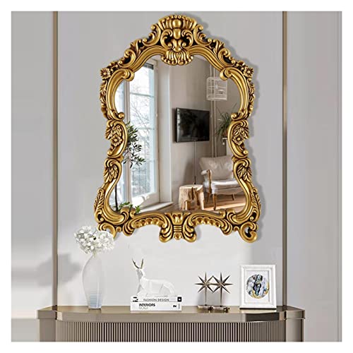 Antiker Barock-Wandspiegel, handgeschnitzt, dekorativer Rahmen, 56 x 76 cm, HD-Objektiv, elegante Heimdekoration, klassischer Stil, luxuriöses Akzentstück von Generisch