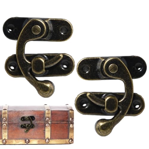 Antiker Hakenverschluss – Vintage-Hakenverschluss | 2 Antik-Trigger-Schließe für Box | Linker und rechter Verschluss im Retro-Stil für Schmuckschatulle, Koffer, Werkzeugkasten oder Deko-Kiste Antiker Hakenverschluss – Vintage-Hakenverschluss | 2 Antik-Trigger-Schließe für Box | Linker und rechter Verschluss im Retro-Stil für Schmuckschatulle, Koffer, Werkzeugkasten oder Deko-Kiste von Generisch
