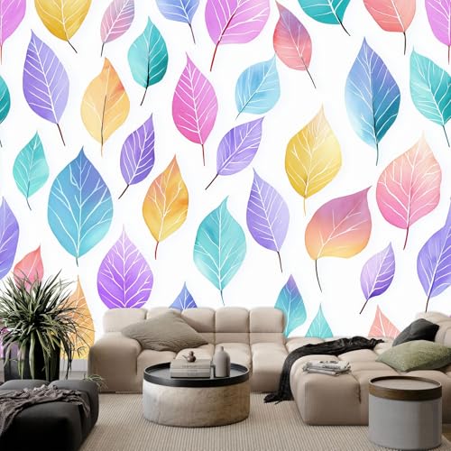 Aquarell Bunt Pflanzen Blätter Fototapete 300 x 210 cm Vlies Motivtapeten Moderne Wandtapete Wohnzimmer Schlafzimmer Study Wohnzimmer Restaurant Cafe Wand Dekoration Aquarell Bunt Pflanzen Blätter Fototapete 300 x 210 cm Vlies Motivtapeten Moderne Wandtapete Wohnzimmer Schlafzimmer Study Wohnzimmer Restaurant Cafe Wand Dekoration von Generisch