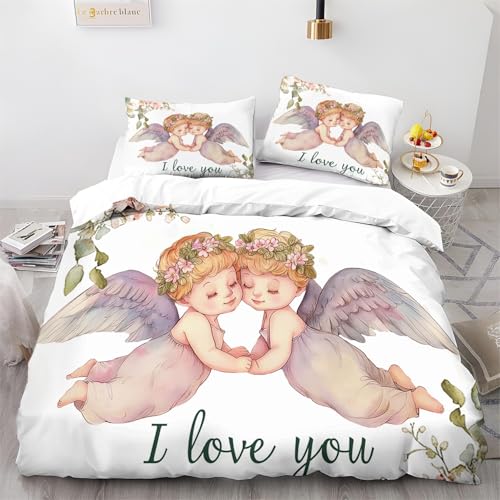 Aquarell Kleiner Engel Thema Bettwäsche Bettbezug Set Mit Kissenbezug Weiß Und Gelb Microfaser Reißverschluss Steppdeckenbezug Teenager Und Erwachsene Tröster Set3 Teilig 135 x 200 cm Aquarell Kleiner Engel Thema Bettwäsche Bettbezug Set Mit Kissenbezug Weiß Und Gelb Microfaser Reißverschluss Steppdeckenbezug Teenager Und Erwachsene Tröster Set3 Teilig 135 x 200 cm von Generisch