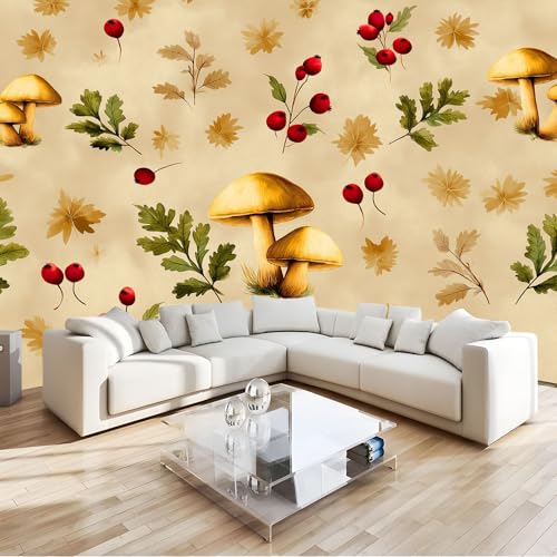 Aquarellstil Vlies Fototapete Wandtapete 200 x 140 cm Moderne 3D Wanddeko für Wohnzimmer Schlafzimmer Büro, Waldpilzblätter Abstraktes Design Poster Tapete Aquarellstil Vlies Fototapete Wandtapete 200 x 140 cm Moderne 3D Wanddeko für Wohnzimmer Schlafzimmer Büro, Waldpilzblätter Abstraktes Design Poster Tapete von Generisch