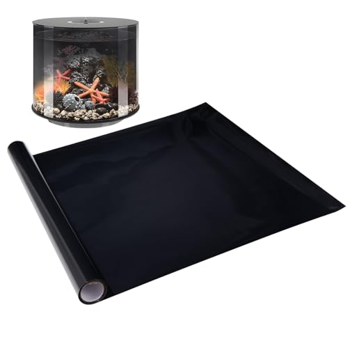 Aquarium-Hintergrund – Statisch Haftende Selbstklebende Vinylfolie | Schwarzer PVC Hintergrund Hochwertig & Rückstandsfrei Abziehbar | Aquarium Poster Folie – Für Glas-Aquarien Dekoration von Generisch