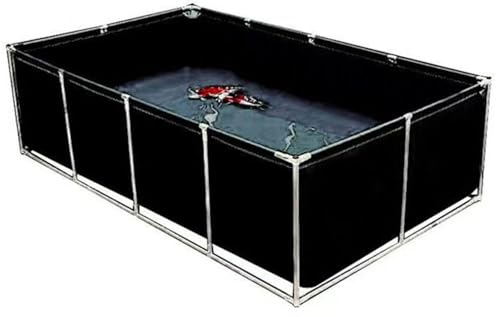 Aquarium Pool mit Ablassventil – Aquakultur-Wassertank-Zisterne, Stahlrahmen, Multifunktions-PVC-Segeltuch, temporärer Fischteich für Koi-Fische und Schildkröten von Generisch