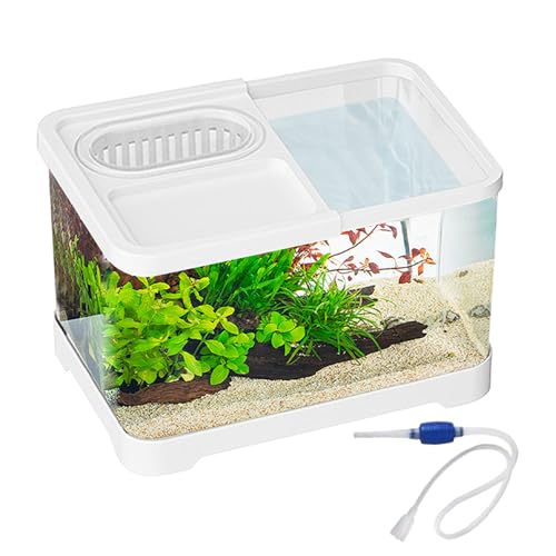 Aquarium - Transparente Betta Aquarien mit Filter | Dekoratives Ziergefäß Für Quallen Schnecken Guppys Schreibtisch Wohnzimmer Schlafzimmer Aquarium - Transparente Betta Aquarien mit Filter | Dekoratives Ziergefäß Für Quallen Schnecken Guppys Schreibtisch Wohnzimmer Schlafzimmer von Generisch