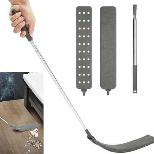 Arcticlean Teleskop Reiniger,Arcticlean Teleskopreiniger,Staubwedel Teleskop Waschbar with Stainless Steel Telescopic Rod and Two Interchangeable Cleaning Brushes (Mteleskopstange+ 1x Reinigungstuch) von Generisch