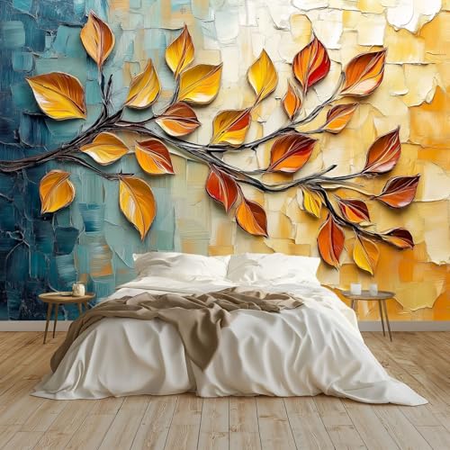 Art Fototapete Ölgemälde Herbstblätter Vlies Tapeten 200x140 cm Moderne Wandtapete Wohnzimmer Schlafzimmer Wandbilder Wand, Orange Farbe Art Fototapete Ölgemälde Herbstblätter Vlies Tapeten 200x140 cm Moderne Wandtapete Wohnzimmer Schlafzimmer Wandbilder Wand, Orange Farbe von Generisch