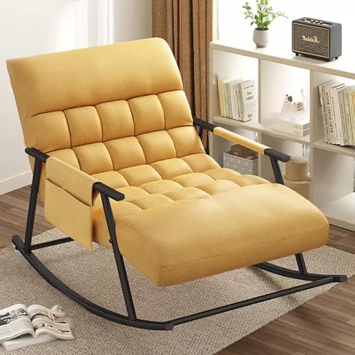 Atmungsaktiver Schaukelstuhl, modernes weiches Kissen, Zero Gravity Gartenliege mit Armlehnen und Seitentaschen, verstellbarer Winkel für Schlafzimmer und Wohnzimmer Atmungsaktiver Schaukelstuhl, modernes weiches Kissen, Zero Gravity Gartenliege mit Armlehnen und Seitentaschen, verstellbarer Winkel für Schlafzimmer und Wohnzimmer von Generisch