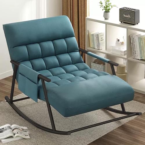 Atmungsaktiver Schaukelstuhl, modernes weiches Kissen, Zero Gravity Gartenliege mit Armlehnen und Seitentaschen, verstellbarer Winkel für Schlafzimmer und Wohnzimmer von Generisch