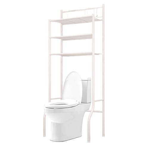 Aufbewahrung über der Toilette – platzsparendes Badezimmerregal aus Metall mit 3 Ebenen | freistehendes Organisationsregal für Wohnungen, Wohnheime, Toiletten im Innenbereich, kleine Räume zur Aufbewa Aufbewahrung über der Toilette – platzsparendes Badezimmerregal aus Metall mit 3 Ebenen | freistehendes Organisationsregal für Wohnungen, Wohnheime, Toiletten im Innenbereich, kleine Räume zur Aufbewa von Generisch