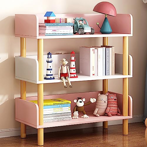 Aufbewahrungs-Organizer – freistehendes Bücherregal aus Holz für Schlafzimmer oder Wohnzimmer, niedliches Bücherregal mit Stauraum für Display, langlebiges und funktionales Design von Generisch