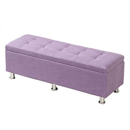 Aufbewahrungsbank, Ottomane mit Leinenpolsterung und multifunktionalem Design, perfekt für Schlafzimmer, Wohnzimmer oder Eingangsbereich, Braun, 80 x 40 x 40 cm von Generisch