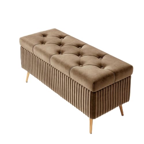 Aufbewahrungsbank, gepolsterter getufteter Ottoman-Fußhocker, stabiles Design für Wohnzimmer und Eingangsbereich, unterstützt bis zu 150 kg Aufbewahrungsbank, gepolsterter getufteter Ottoman-Fußhocker, stabiles Design für Wohnzimmer und Eingangsbereich, unterstützt bis zu 150 kg von Generisch