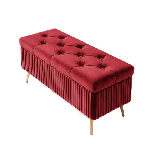 Aufbewahrungsbank, gepolsterter getufteter Ottoman-Fußhocker, stabiles Design für Wohnzimmer und Eingangsbereich, unterstützt bis zu 150 kg Aufbewahrungsbank, gepolsterter getufteter Ottoman-Fußhocker, stabiles Design für Wohnzimmer und Eingangsbereich, unterstützt bis zu 150 kg von Generisch
