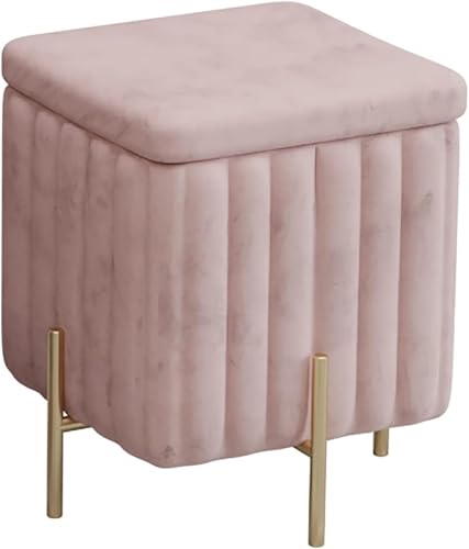 Aufbewahrungsbank, getufteter gepolsterter Fußhocker mit Metallbeinen, gepolsterte Truhe mit Deckel, luxuriöser Samt-Ottomane für Wohnzimmer und Eingangsbereich Aufbewahrungsbank, getufteter gepolsterter Fußhocker mit Metallbeinen, gepolsterte Truhe mit Deckel, luxuriöser Samt-Ottomane für Wohnzimmer und Eingangsbereich von Generisch
