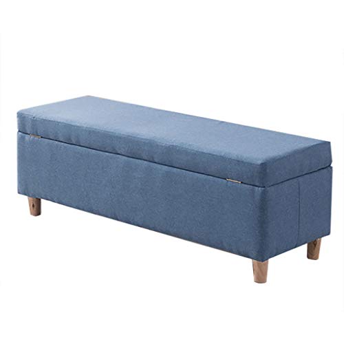 Aufbewahrungsbank für Bekleidungsgeschäft, Schuhwechselhocker, mit langer Aufbewahrungsbox und weichem Sitzkissen, Blau (60 x 40 x 40 cm) von Generisch