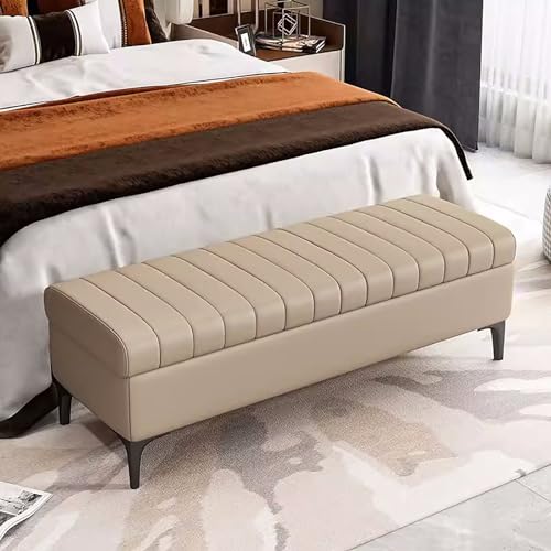Aufbewahrungsbank mit Kissen, keine Montage erforderlich, stilvoller Pouf für Schlafzimmer und Eingangsbereich, vielseitige Möbel für die Organisation zu Hause von Generisch
