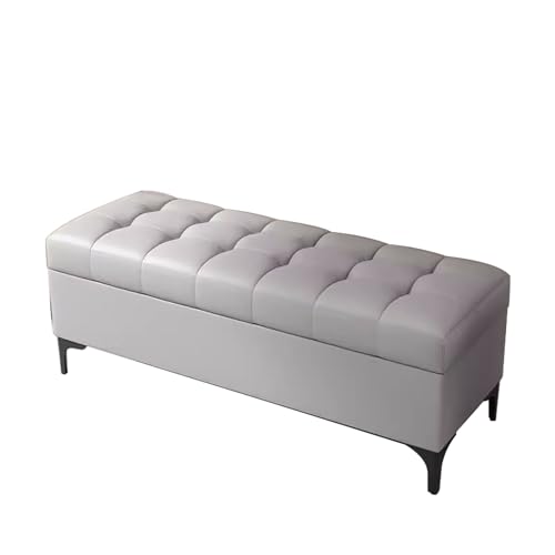 Aufbewahrungsbank mit gepolsterter Sitzfläche, Eingangsbereich, Schuhnizer, 140 cm, multifunktionaler Stauraum für Schlafzimmer, Wohnzimmer, Flur, Grau Aufbewahrungsbank mit gepolsterter Sitzfläche, Eingangsbereich, Schuhnizer, 140 cm, multifunktionaler Stauraum für Schlafzimmer, Wohnzimmer, Flur, Grau von Generisch