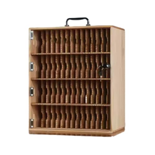 Aufbewahrungsbox aus Holz mit Schloss – Organizer mit großem Fassungsvermögen für Schreibtisch, Zuhause oder Büro von Generisch