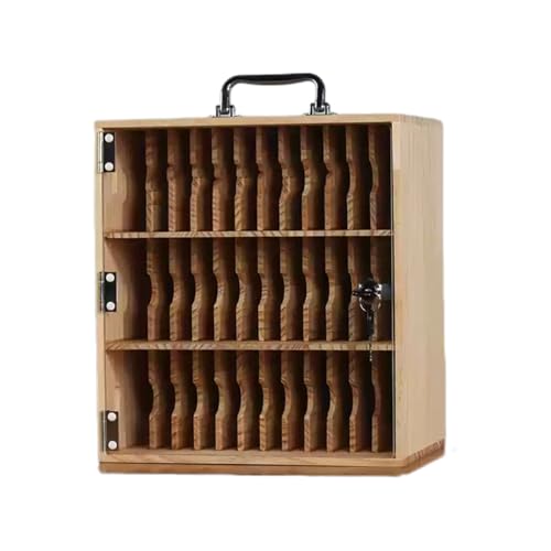 Aufbewahrungsbox aus Holz mit Schloss – Organizer mit großem Fassungsvermögen für Schreibtisch, Zuhause oder Büro von Generisch