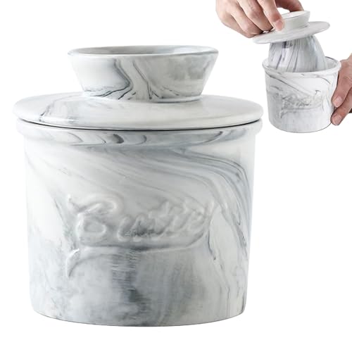 Aufbewahrungsglas - Keramik Butter Keeper mit Deckel für die Küche | Eleganter Tischservice mit glattem Finish, Lebensmittelbehälterzubehör, Halter für Picknick -Brunch -Abendessenfeier Aufbewahrungsglas - Keramik Butter Keeper mit Deckel für die Küche | Eleganter Tischservice mit glattem Finish, Lebensmittelbehälterzubehör, Halter für Picknick -Brunch -Abendessenfeier von Generisch