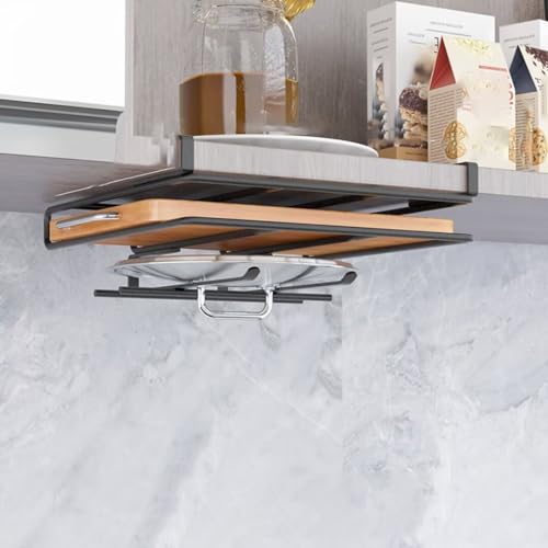 Aufbewahrungskorb unter dem Regal – Edelstahl Schneidebretthalter, Topf Pfanne Deckel Organizer, Hängeschrank Aufbewahrungslösung Aufbewahrungskorb unter dem Regal – Edelstahl Schneidebretthalter, Topf Pfanne Deckel Organizer, Hängeschrank Aufbewahrungslösung von Generisch
