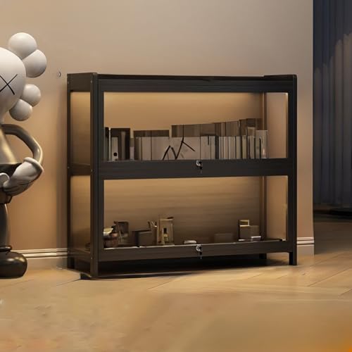 Aufbewahrungsregale Curio Vitrine mit Acrylglastür, transparentes Bücherregal für Sammlerstücke, Bücher, ideal für Spielzimmer, Schlafzimmer oder Arbeitszimmer von Generisch