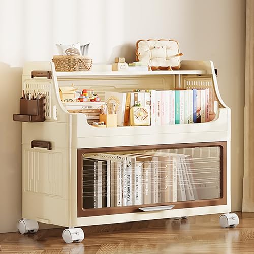 Aufbewahrungsschrank mit transparenter Klapptür, beweglicher Bodenschrank mit Rollen, faltbares Bücherregal, freistehendes Badezimmer-Sideboard, stapelbare Kunststoff-Aufbewahrungskörbe Aufbewahrungsschrank mit transparenter Klapptür, beweglicher Bodenschrank mit Rollen, faltbares Bücherregal, freistehendes Badezimmer-Sideboard, stapelbare Kunststoff-Aufbewahrungskörbe von Generisch