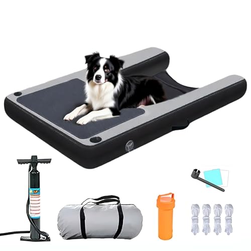 Aufblasbare Hundewasserrampe mit rutschfester EVA-Oberfläche, stabiles Stufendesign für sicheren Einstieg, ideal für Seen, Docks, Flüsse und Pools von Generisch