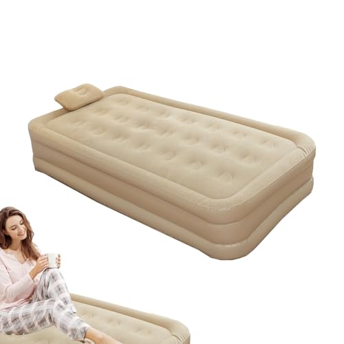 Aufblasbare – Luftmatratze – Luftbett Single mit integrierter Pumpe – aufblasen Sie das Gästebett mit integrierter Pumpe | für Zuhause, Reisen und Camping Faltbares aufblasbares Kissen von Generisch