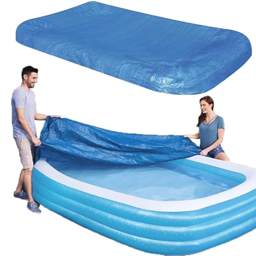 Aufblasbare Poolabdeckung, reißfestes Gewebe, wetterfest, rechteckig, Planschbecken Abdeckung für den Garten im Freien von Generisch