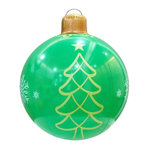 Aufblasbare Weihnachtsdekoration | PVC Weihnachts Luftballon | 61cm Große wasserdichte Weihnachtskugel Für Park Garten Baum Dach Hinterhof von Generisch