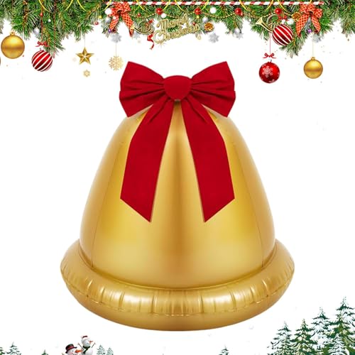 Aufblasbare Weihnachtskugel - 56cm Aufblasbare Weihnachtskugel Deko Mit Schleife | Goldene Kugel Deko Mittelstück Für Tür Vorgarten Garten Fensterdekoration von Generisch