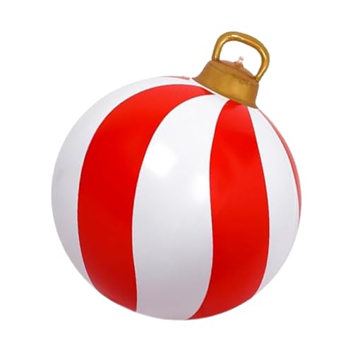 Aufblasbare Weihnachtskugel | 60 cm Weihnachtsdekoration Kugel Deko | Rot Weiße Festliche Deko für Garten Wohnzimmer Winterfest | Party Vorgarten Fest Dekoration Aufblasbare Weihnachtskugel | 60 cm Weihnachtsdekoration Kugel Deko | Rot Weiße Festliche Deko für Garten Wohnzimmer Winterfest | Party Vorgarten Fest Dekoration von Generisch